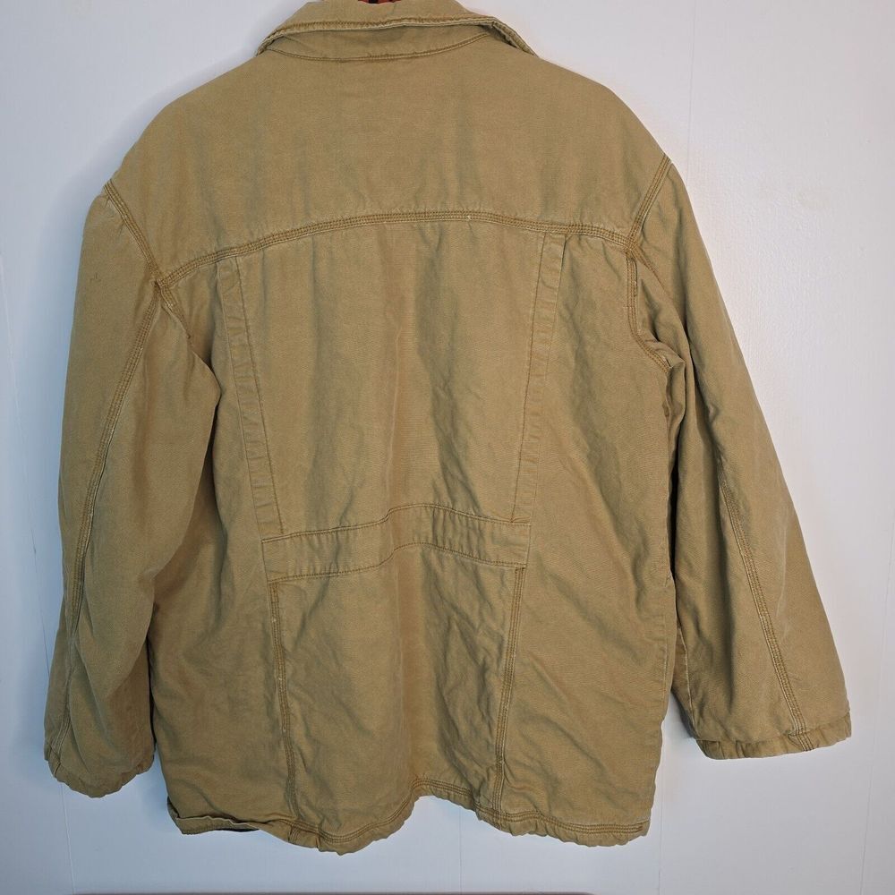 BKE 67 Mens Tan Canvas Barn Jacket Wool Blend Lined Workwear Coat Large 46150 - Picture 9 of 11
